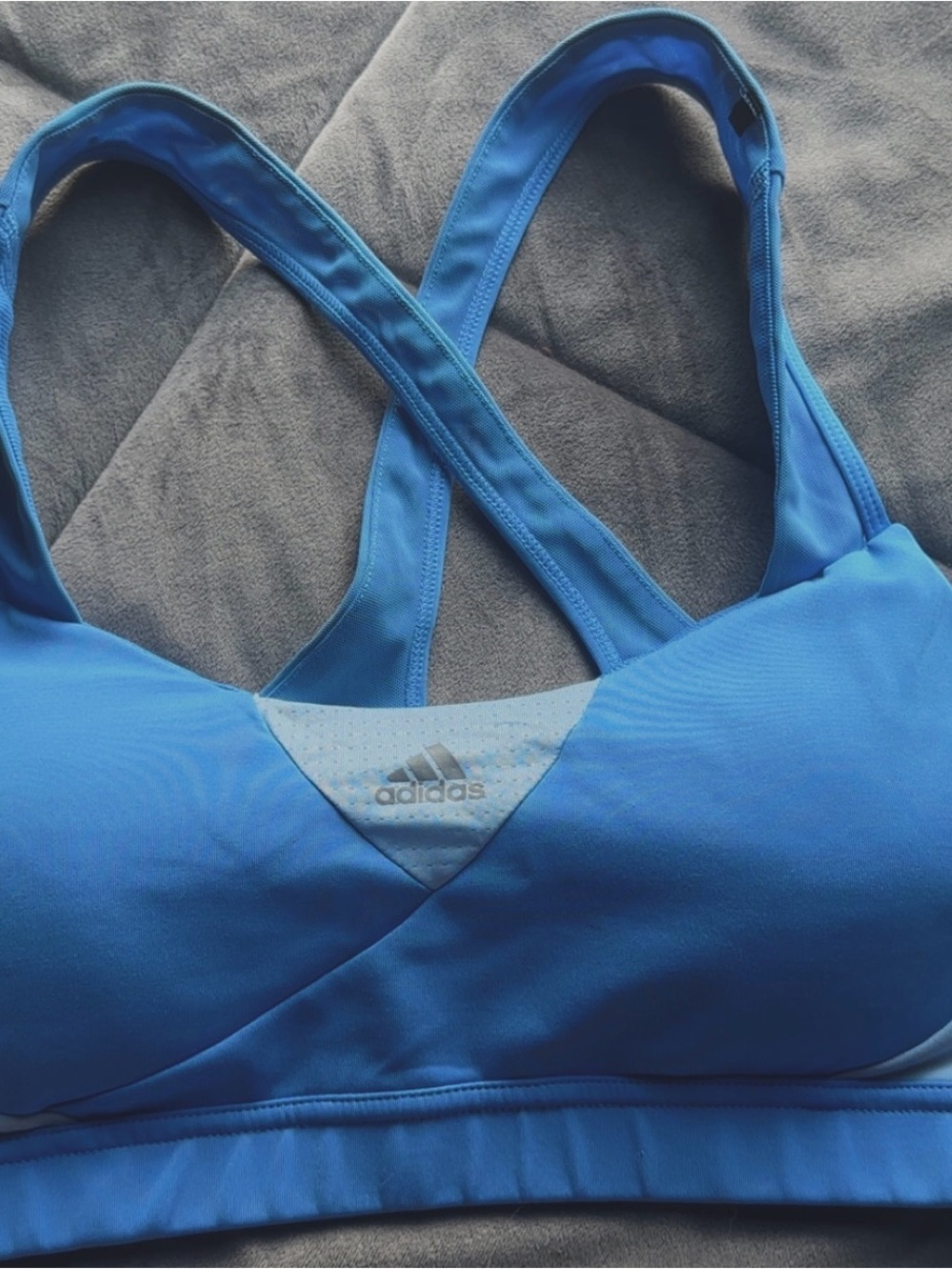 adidas Women's Light Blue Crossback Sports Bra
